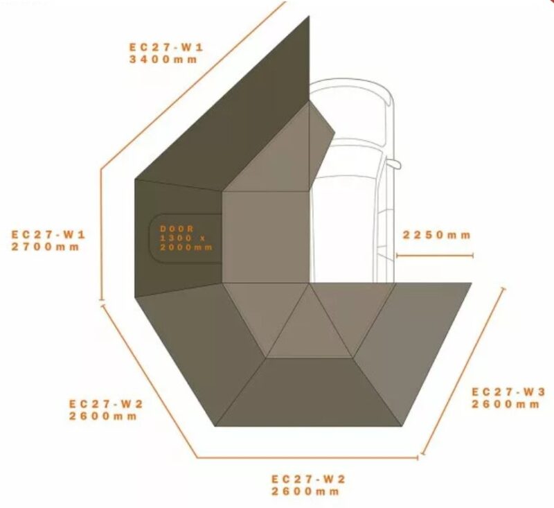 Darche Eclipse 270 Mesh Awning Walls (Left) - Image 7
